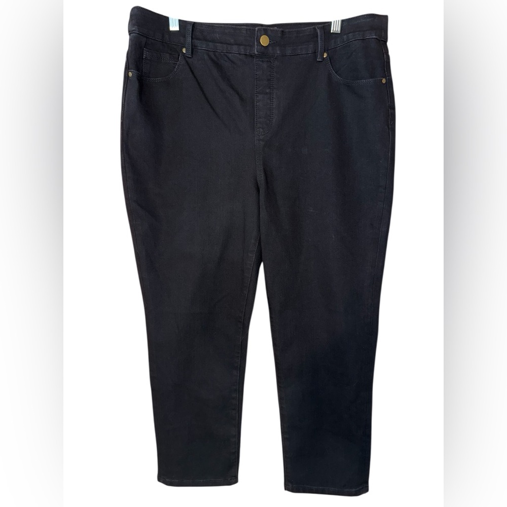 Soft Surroundings Crop Pants Women’s size Large L Stretch Black Pockets 2AZ66